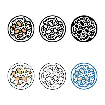 Fried types rice chicken dish color icon vector Illustrazione stock