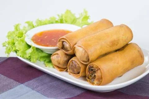 Fried vegetable egg roll, spring roll Foto stock