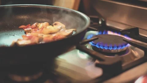 Fried Vegetables Cooling on Stove Stock Footage 301648819