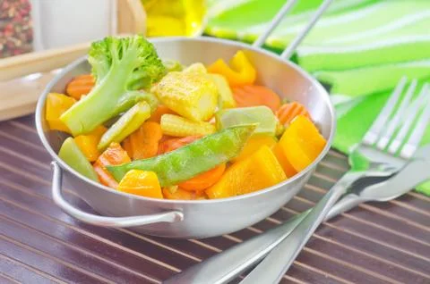 Fried vegetables Stock Photos