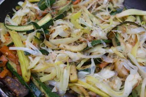 Fried vegetables Stock Photos