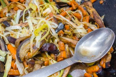 Fried vegetables Stock Photos