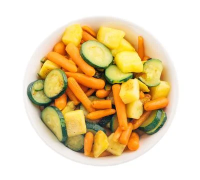 Fried vegetables on the plate. High quality photo. Stock Photos