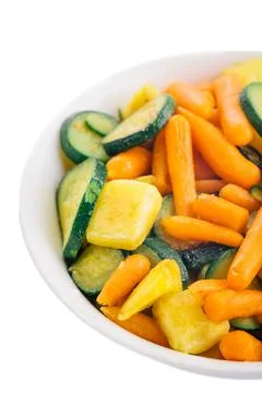Fried vegetables on the plate. High quality photo. Stock Photos