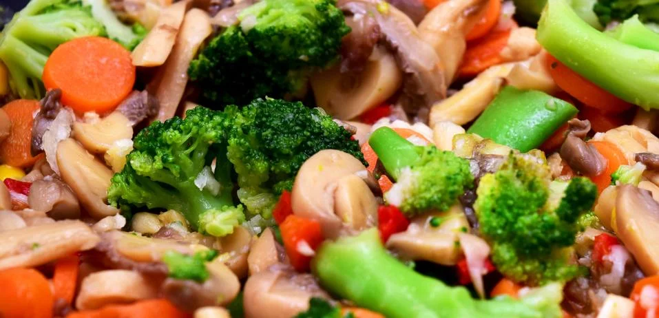 Fried vegetables texture Stock Photos