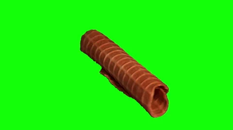 Fried waffle puff Stock Footage 48455677