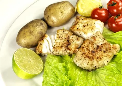 Fried white fish Stock Photos