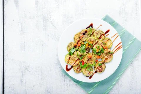 Fried zucchini dish Stock Photos
