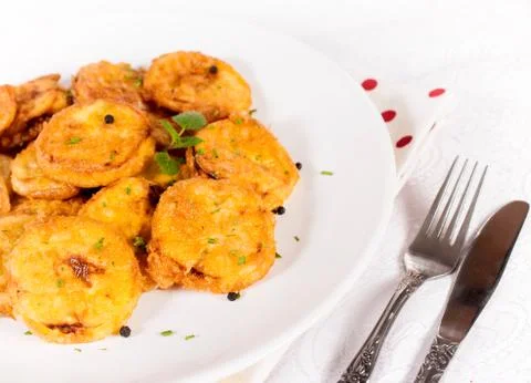 Fried zucchini Stock Photos