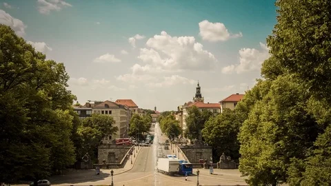 Friedensengel Munich downview Stock Footage 78161329
