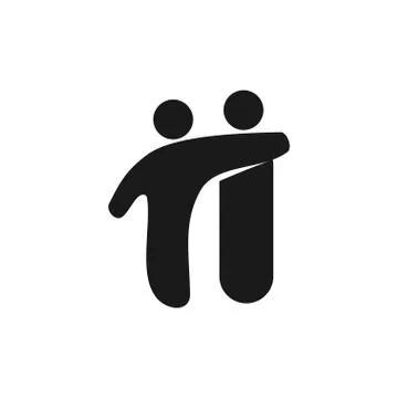 Friend Commitment Teamwork Together Black Logo 스톡 일러스트