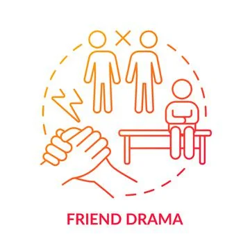 Friend drama red gradient concept icon Stock Illustration