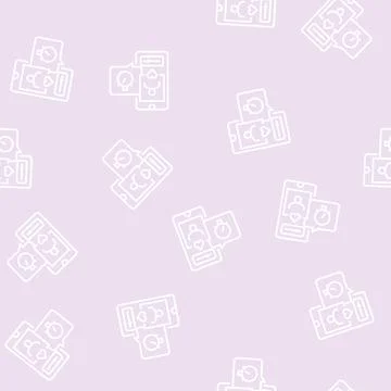 Friend like ephemeral line seamless pattern Illustrazione stock