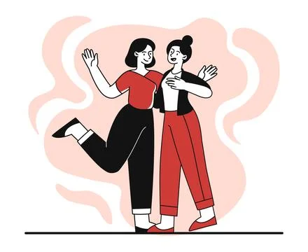 Friend hug concept Stock Illustration