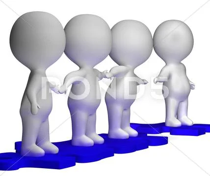 Friend joining group showing friendship and togetherness Stock Illustration