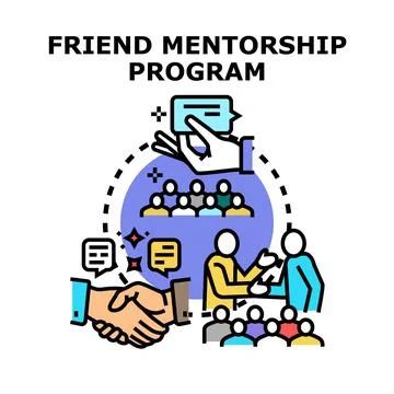 Friend mentorship program concept vector illustration Illustration