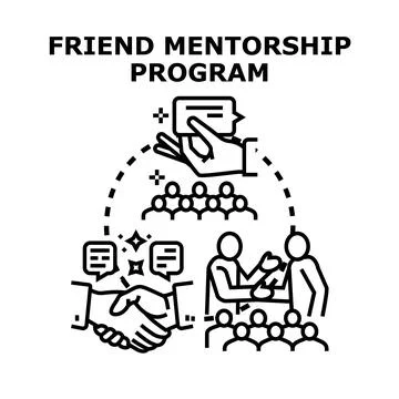 Friend mentorship program concept vector illustration Illustration