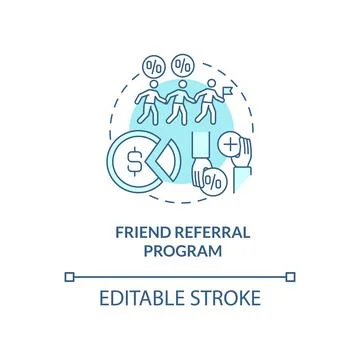 Friend referral program concept icon Ilustración de archivo