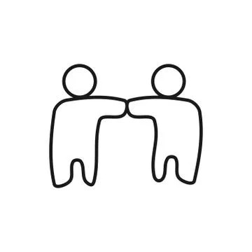 Friend Relationship Commitment Teamwork Together Outline Logo Stock Illustration