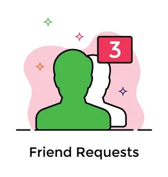 Friend request icon in flat design. Stock Illustration