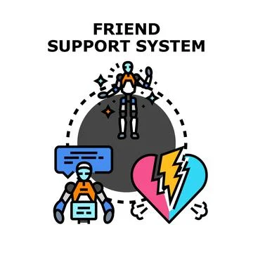 Friend support system concept helping broken heart Stock Illustration