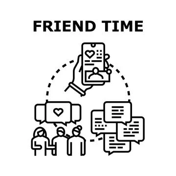 Friend time networking communication concept Stock Illustration