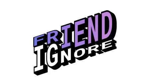 FRIEND vs IGNORE, 3D Text Animation in Isometric View with Opposite Word Motion Video stock 314263511