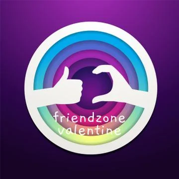 A Friend Zone sign from a hand's gesture. Stock Illustration