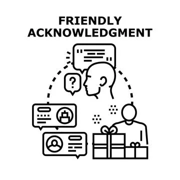 Friendly acknowledgment concept receiving positive feedback and gifts Stock Illustration