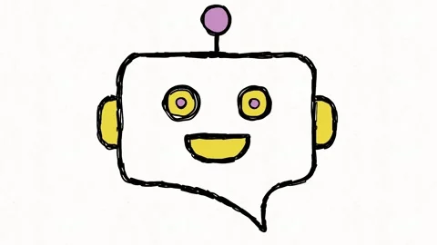 Friendly AI Chatbot Robot Face Digital Assistant Animation Stock Footage 342018218