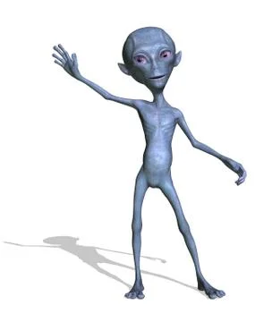 Friendly Alien Waving Stock Illustration