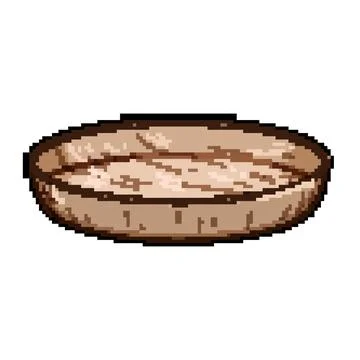 Friendly bamboo plate pixel art vector illustration Stock Illustration