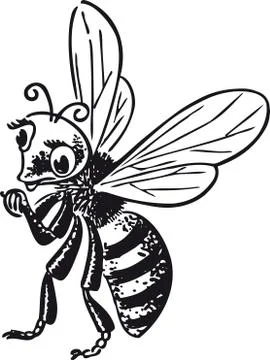 Friendly bee, Retro Vector Illustration Stock Illustration