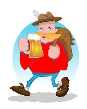 Friendly beer drinker Stock Illustration