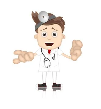 Friendly Ben Boy Doctor Doc Medicone Hospital Cartoon Иллюстрация