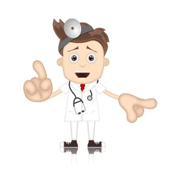 Friendly Ben Boy Doctor Doc Medicone Hospital Cartoon Stock Illustration