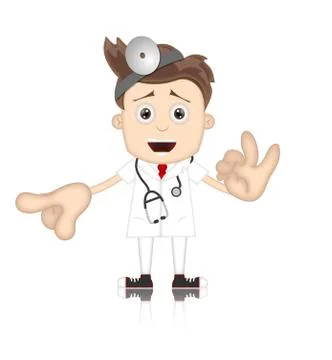 Friendly Ben Boy Doctor Doc Medicone Hospital Cartoon Stock Illustration