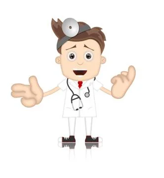Friendly Ben Boy Doctor Doc Medicone Hospital Cartoon Stock Illustration