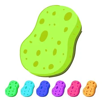 Friendly biodegradable kitchen sponge vector cartoon graphic Stock Illustration