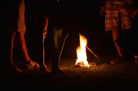 Friendly bonfire Stock Photos