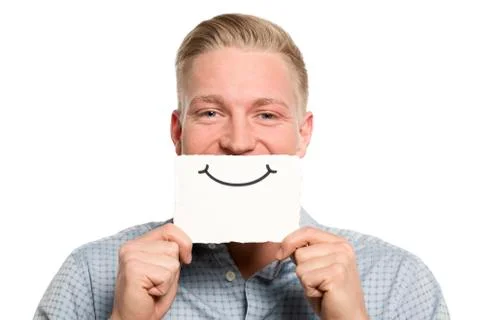 Friendly businessman presenting empty white card. Stock Photos