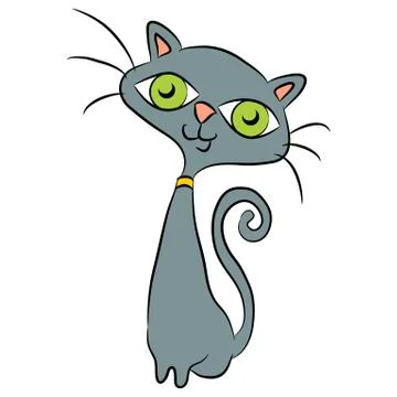 Friendly Cartoon Cat Stock Illustration