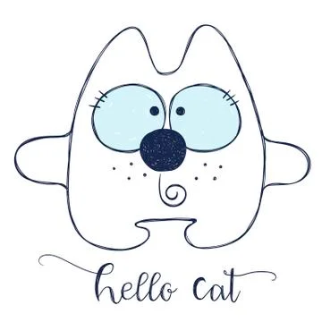 Friendly cartoon cat Stock Illustration