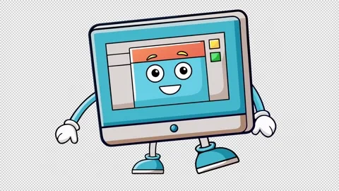 Friendly cartoon PC Video stock 331493247