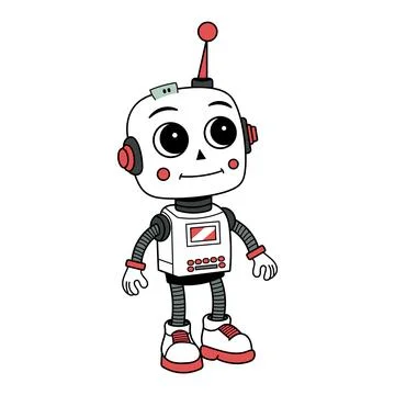 Friendly Cartoon Robot Stock Illustration