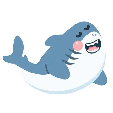 Friendly Cartoon Shark Vector Illustration Stock Illustration