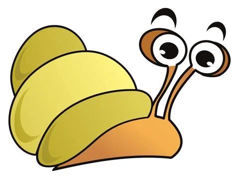 Friendly cartoon snail Stock Illustration