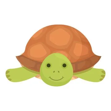 Friendly cartoon turtle with a smiling face, perfect for children's designs Illustrazione stock