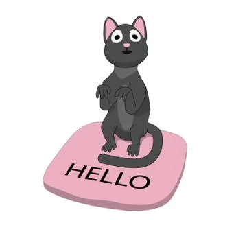 Friendly cat sitting on the rug. Stock Illustration