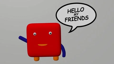 Friendly Character Saying Hello Stock Footage 325649307